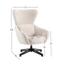 Lenestol HOME4YOU Lionel 158x40xh83 cm cappuccino   hvit