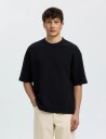 Selected Slmrelaxsonny Waffle Ss O-Neck Tee - Black - M