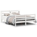  Sengeramme med hodegavl hvit 150x200 cm heltre furu 3306687