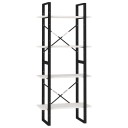 vidaXL Bokhylle 4 niv?er hvit 60x30x140 cm heltre furu