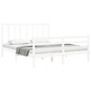 vidaXL Sengeramme med hodegavl hvit 160x200 cm heltre