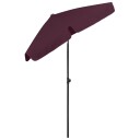 vidaXL Strandparasoll vinrød 180x120 cm