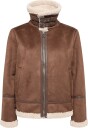Lauren Ralph Lauren Buckle Trim Faux Suede Jacket   TOBACCO   L