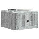  Vegghengt Nattbord med skuff 2 pcs Grå sonoma 33 x 34,5 x 20 cm
