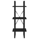vidaXL Bokhylle 3 niv?er svart 40x30x105 cm heltre furu