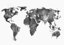 World Black Ink Map Plakat Plakat / 70x100cm