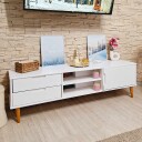 vidaXL TV-benk MOLDE hvit 158x40x49 cm heltre furu 8720845542221