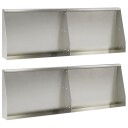 vidaXL Støttemur 4 stk. 60 x 12 x 30 cm Rustfritt stål Sølv
