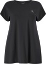 Zizzi   Trenings t skjorte aBasic S/S Long T shirt   Svart