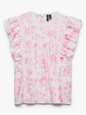 Vero Moda Bliss Short Sleeve Detail Top Rosa XL