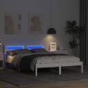  Sengestamme med LED  stripelys Hvit 120 x 190 cm Heltre furu