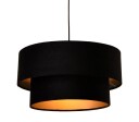 Double Velour Taklampe 40/30CM Sort