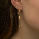 Three Leaves Earchain Piece Forgylt-Sølv Sterling 925 Onesize