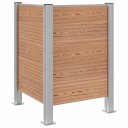 vidaXL Avfallsbingehekk Brun 85 x 85 x 115 cm Aluminium og WPC