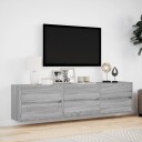  Vegghengt TV-benk med LED grå sonoma 180x31x45 cm