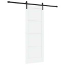 vidaXL glidende dør med hardware-sett Hvit 73,5x198,5 cm Solid Furu
