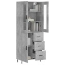 vidaXL Highboard betong grå 69,5x34x180 cm konstruert tre 8720845479077
