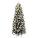 Kunstig juletre med 300 LED og flokket snø 180 cm