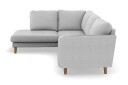 Trend Lyx 4 seters Venstrevendt L formet Sjeselongsofa i Stoff   Lys grå