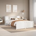 Seng med bokhylle uten madrass hvit 160x200 cm heltre furu 8721158612298