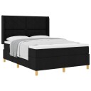  Box Spring Bed med Madrass Svart 140x200 cm Stoff