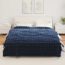  Faux kaninullteppe 4 pcs Marineblå 240 x 270 cm Polyester