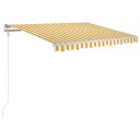 vidaXL Automatisk markise med LED og vindsensor 350x250 cm gul/hvit