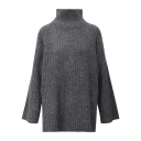 Vanya Sweater Dark Grey XS Rib knit t-neck