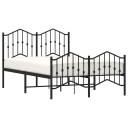 vidaXL Sengeramme i metall med hode- og fotgavl svart 120x200 cm 8721012211148