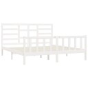 vidaXL Sengeramme hvit heltre furu 200x200 cm