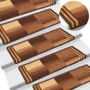 vidaXL Selvklebende trappematter 15 stk 65x25 cm brun