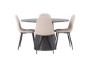 Venture Home Lanzo Spisegruppe 120 cm Rund med 4 Polar Stoler Beige