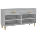vidaXL Skohylle gr? sonoma 102x35x55 cm konstruert tre