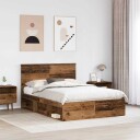  Sengestamme med hodegjerde Gammelt tre 150 x 200 cm Massiv furu