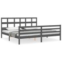  Sengeramme med hodegavl grå 200x200 cm heltre 3194853