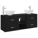 vidaXL Baderomsskapsett 3 stk. Svart eik 49,5 x 41 x 64,5 cm