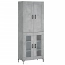  Highboard betonggrå 69,5x34x180 cm konstruert tre