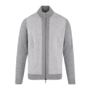 Milton Zip Cardigan Grey XXL Two-tone wool knit