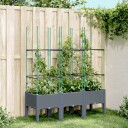 Plantekasse med espalier grå 120x40x142,5 cm PP