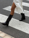 ALOHAS Sajan Black Leather Boots   Brown   40