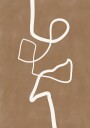 White Single Line Artwork Poster Plakat / 100x150cm