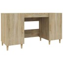 vidaXL Skrivebord sonoma eik 140x50x75 cm konstruert tre