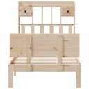  Seng med bokhylle uten madrass 90x190 cm heltre furu 8721158614650