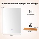 LED baderomsspeil med belysning & berøringsbryter & minnefunksjon veggspeil 70 x 50 cm