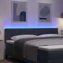  LED Hodegjerde Knapptuftet Mørkegrå 180 cm Fløyel
