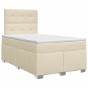 vidaXL Kontinentalseng med madrass Krem 120 x 200 cm Stoff