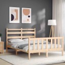 vidaXL Sengeramme med hodegavl 4FT small double heltre