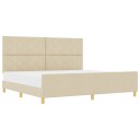  Sengeramme Kremhvit 200x200 cm Stoff