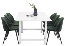 Venture Design Count & Velvet spisegruppe Hvit/grønn 6 st stoler & bord 220 x 100 cm