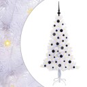  Kunstig juletre med 150 LED med stativ Hvit 150 cm PVC og Stål
